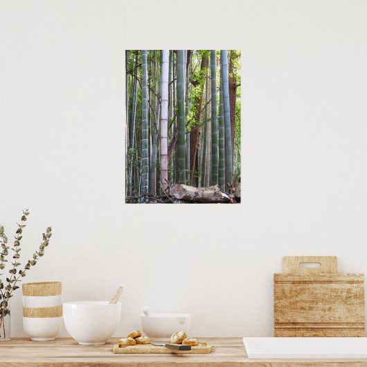 Japans Giant Bamboo Forest, Sagano, Kyoto, Japan Poster (Keuken)