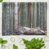 Japans Giant Bamboo Forest, Sagano, Kyoto, Japan Theedoek (Gevouwen)