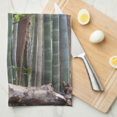 Japans Giant Bamboo Forest, Sagano, Kyoto, Japan Theedoek (Quarter Fold)