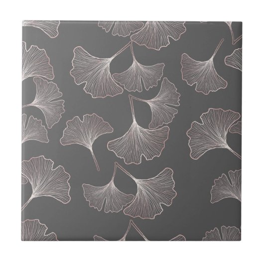 Japans Ginkgo-bladpatroon Tegeltje (Voorkant)
