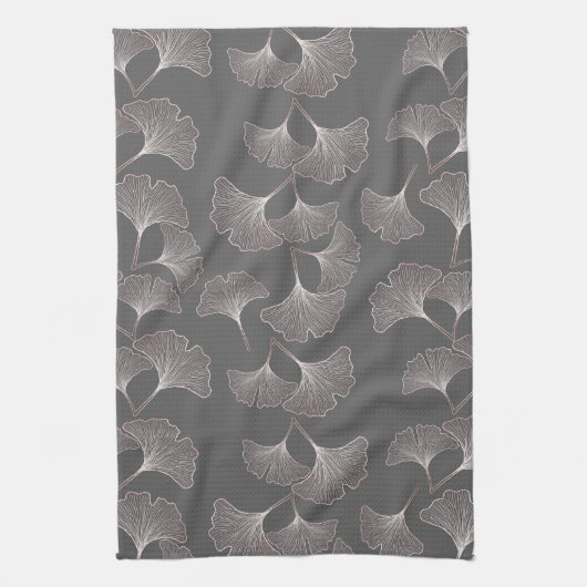 Japans Ginkgo-bladpatroon Theedoek (Verticaal)
