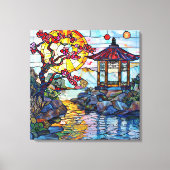Japans Glas in lood Art Canvas Afdruk (Voorkant)