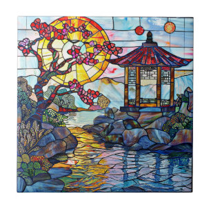 Japans Glas in lood Art Keramische Tegel Tegeltje
