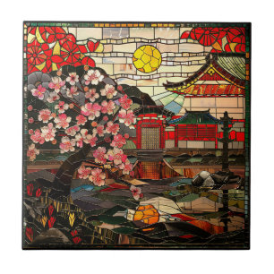 Japans Glas in lood Art Keramische Tegel Tegeltje