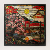 Japans Glas in lood kunstpuzzel Legpuzzel (Verticaal)