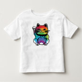 Japans goed plukkertje met regenboog kinder shirts (Voorkant)