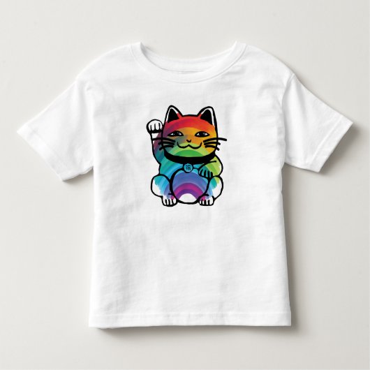 Japans goed plukkertje met regenboog kinder shirts (Voorkant)