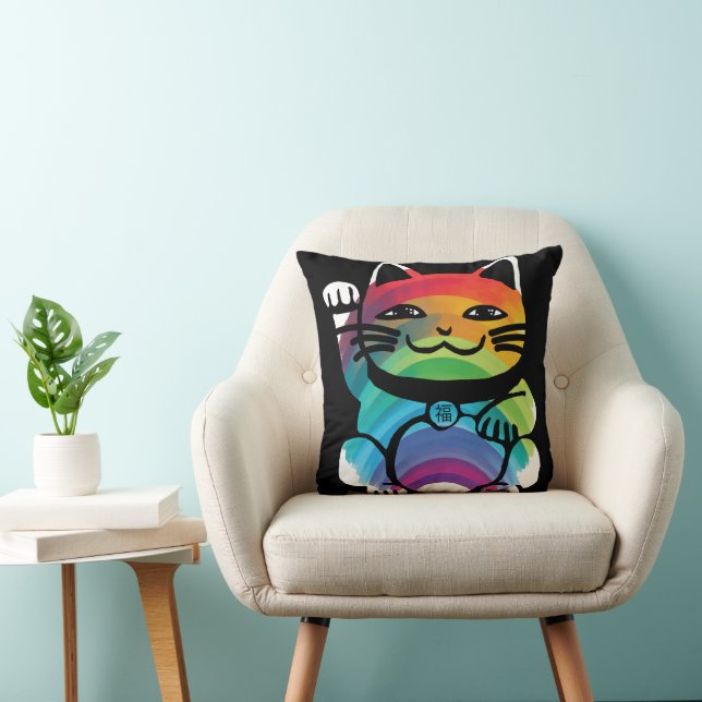 Japans goed plukkertje met regenboog kussen (Stoel)