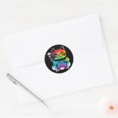 Japans goed plukkertje met regenboog ronde sticker (Envelop)
