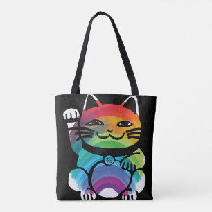 Japans goed plukkertje met regenboog tote bag