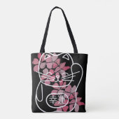 Japans goed plukkertje met roze Sakura Flowers Tote Bag (Achterkant)