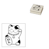 Japans goedkoopkat, Maneki Neko - Monogram Rubberstempel (Gestempeld)