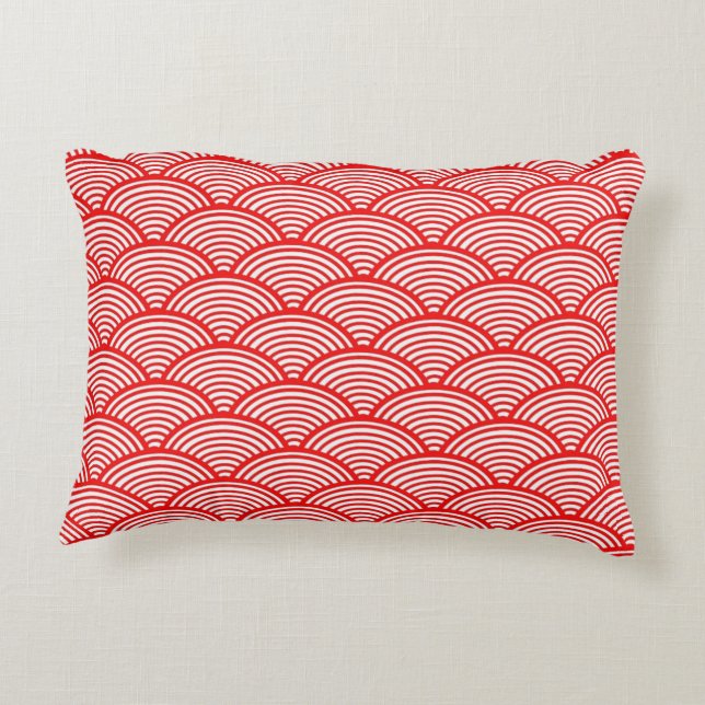Japans golfpatroon decoratief kussen (Achterkant)