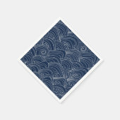 Japans golfpatroon, donkerblauw wit servet (Hoek)