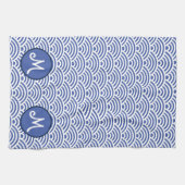 Japans golfpatroon en monogram theedoek (Horizontaal)