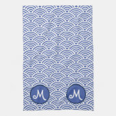 Japans golfpatroon en monogram theedoek (Verticaal)
