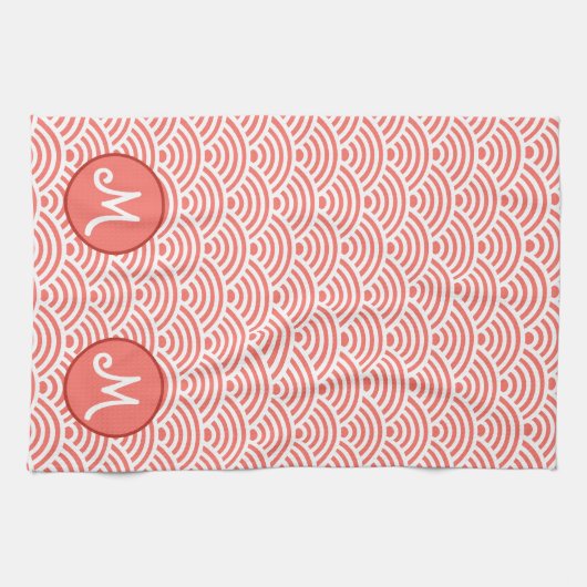 Japans golfpatroon en Monogram Theedoek (Horizontaal)