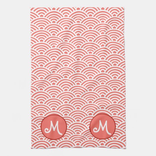 Japans golfpatroon en Monogram Theedoek (Verticaal)