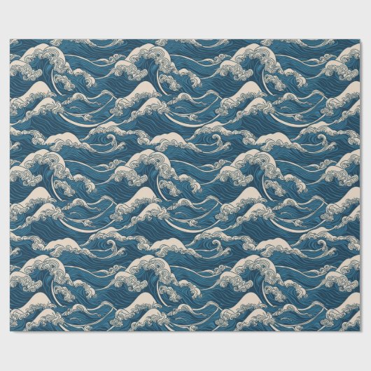 Japans golfpatroon — omslagpapier cadeaupapier (Vlak)