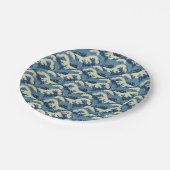 Japans golfpatroon papieren bordje (Gekanteld)