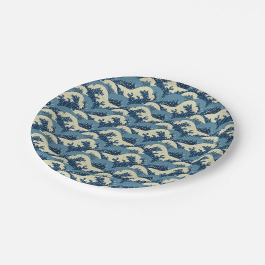 Japans golfpatroon papieren bordje (Gekanteld)