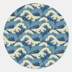 Japans golfpatroon ronde sticker