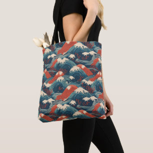 Japans golfpatroon tote bag