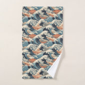 Japans golfslagpatroon  bad handdoek (Handdoek)