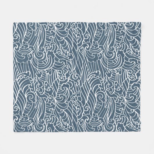 Japans golfstijlpatroon fleece deken (Voorkant (Horizontaal))