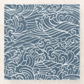 Japans golfstijlpatroon glazen onderzetter (Voorkant)