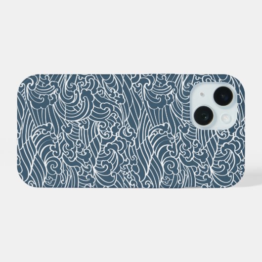 Japans golfstijlpatroon iPhone 15 case (Achterkant horizontaal)