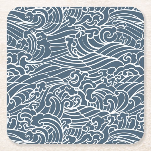 Japans golfstijlpatroon kartonnen onderzetters (Voorkant)