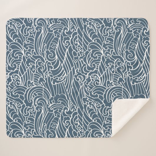 Japans golfstijlpatroon sherpa deken (Voorkant (horizontaal))