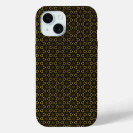 Japans goud & zwart patroon iPhone 15 case