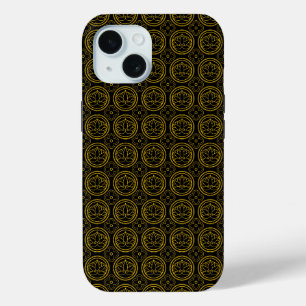 Japans goud & zwart patroon iPhone 15 case