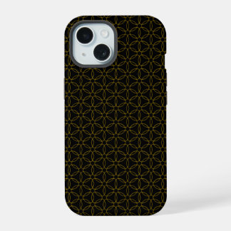 Japans goud & zwart patroon iPhone 15 case