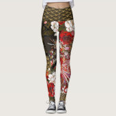 Japans goudblad Geisha Fondo Leggings (Voorkant)