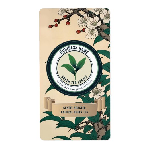 Japans Groene Thee Label Sjablonen (Voorkant)