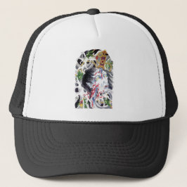 Japans grotesk-zwaardontwerp trucker pet