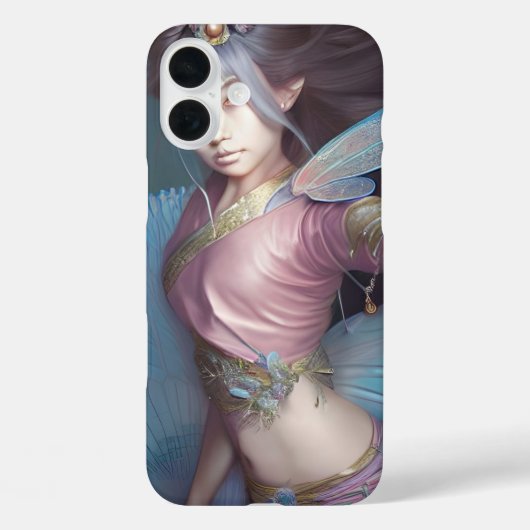 Japans haarroze en lichtblauw Fantasy AI Art Case-Mate iPhone Case (Achterkant)