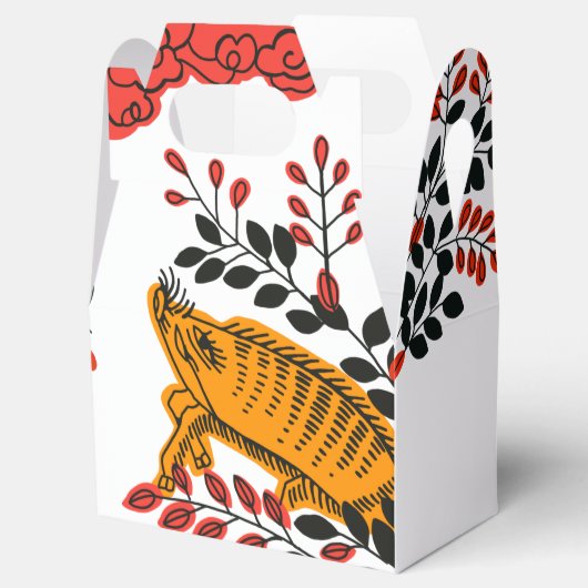 Japans  Hanafuda kunst gunst box juli zwijn Bedankdoosjes (Geopend)