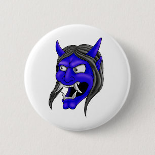 Japans Hannya Mask Ronde Button 5,7 Cm