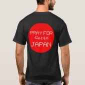 Japans hart terug:bidden voor japan t-shirt (Achterkant)