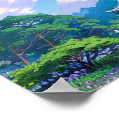 Japans heiligdom onder een zomerhemel poster (Hoek)