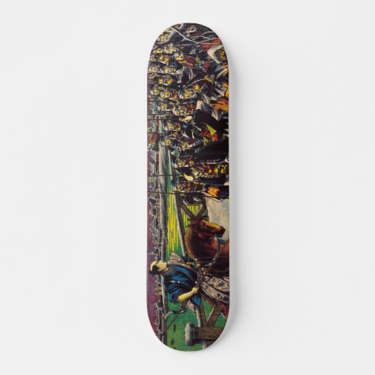 Japans historisch schilderij bushido samurais persoonlijk skateboard (Voorkant)