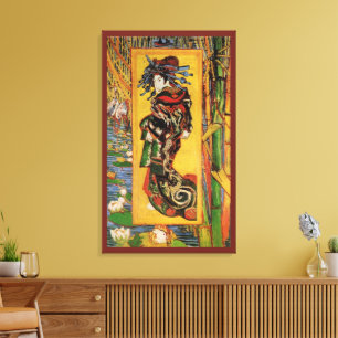 Japans hoesan Oiran door Vincent van Gogh Canvas Afdruk
