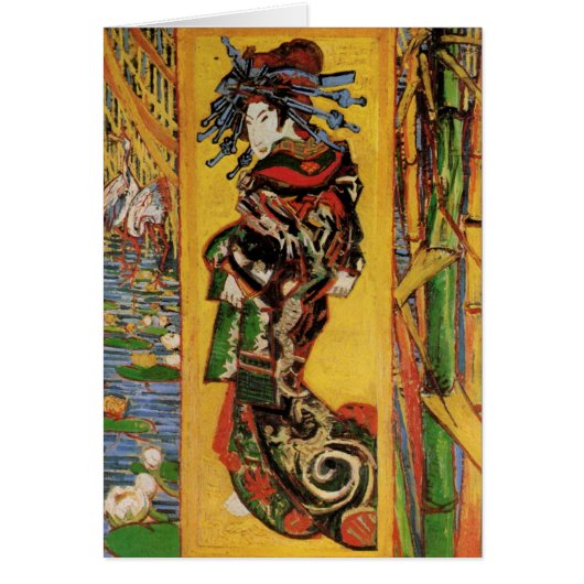 Japans hoesan Oiran door Vincent van Gogh Kaart (Voorkant)