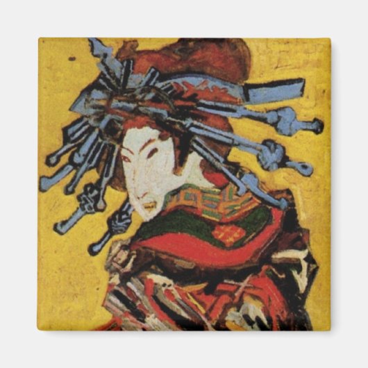 Japans hoesan Oiran door Vincent van Gogh Magneet (Voorkant)