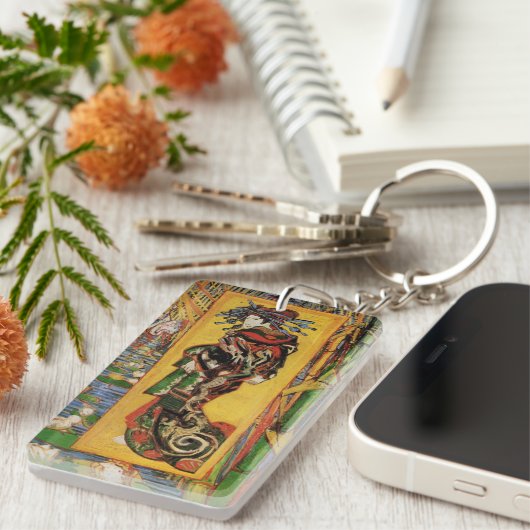 Japans hoesan Oiran door Vincent van Gogh Sleutelhanger (Voorkant Rechts)