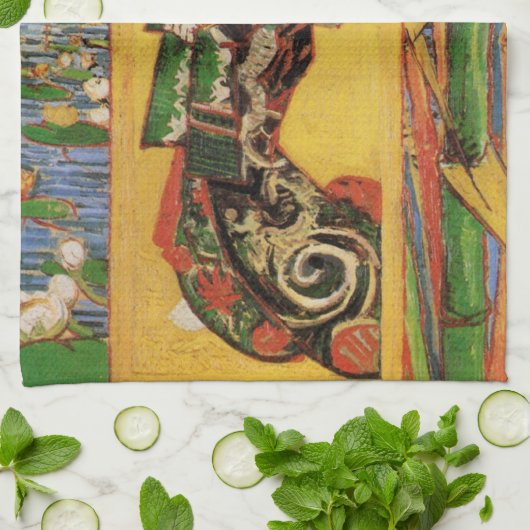 Japans hoesan Oiran door Vincent van Gogh Theedoek (Gevouwen)